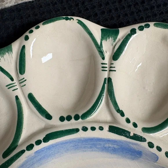 Vintage Rooster Egg Plate, Hand Painted, Italy - Picture 3 of 9